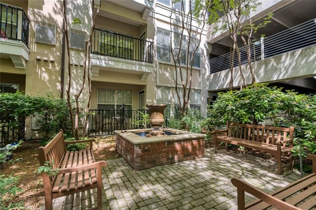 surrounding community with a patio