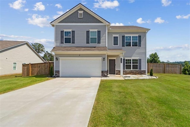 1130 Lyndhurst Ln, Bethlehem, GA 30620 - craftsman inspired home with an attached garage, concrete driveway, and stone siding