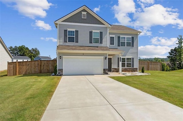 1130 Lyndhurst Ln, Bethlehem, GA 30620 - craftsman-style house featuring a garage, concrete driveway, and stone siding