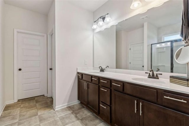 1130 Lyndhurst Ln, Bethlehem, GA 30620 - bathroom with double vanity and an enclosed shower