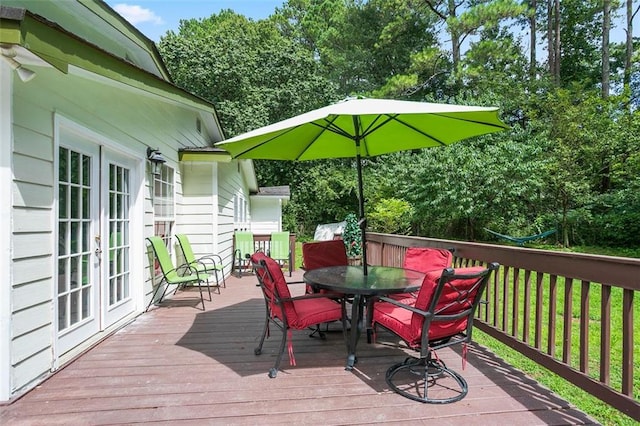 deck with french doors