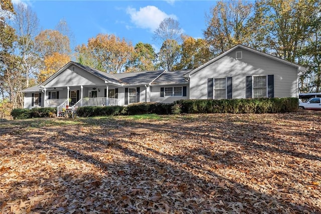 view of front facade featuring covered porch