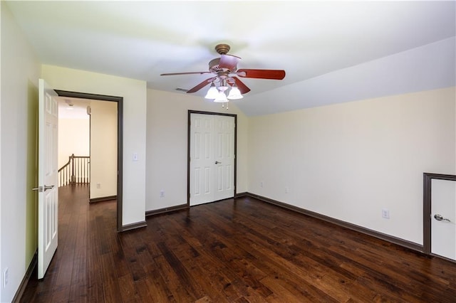 540 Branch Dr, Pendergrass, GA 30567 - unfurnished bedroom with wood finished floors, a closet, and ceiling fan