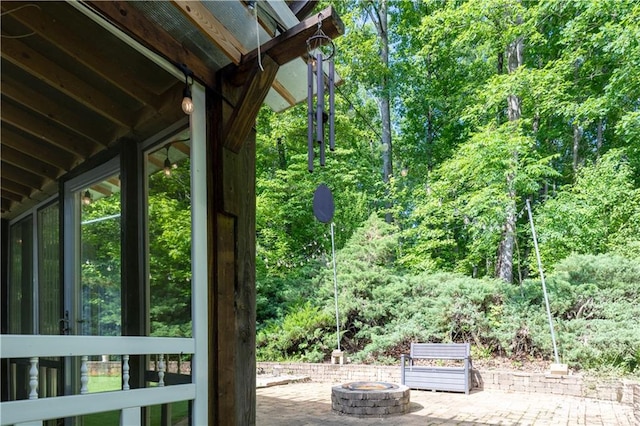 540 Branch Dr, Pendergrass, GA 30567 - view of patio / terrace with an outdoor fire pit