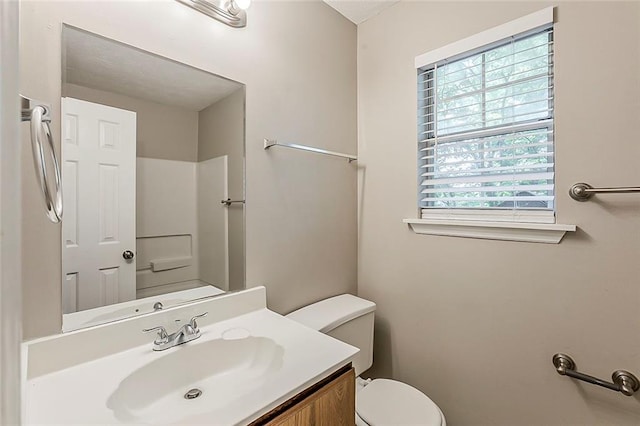 bathroom with toilet and vanity