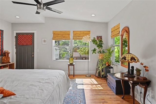 670 Parker Ave, Decatur, GA 30032 - bedroom with light wood-type flooring, recessed lighting, a ceiling fan, and baseboards