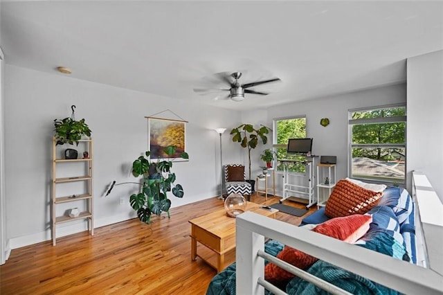 670 Parker Ave, Decatur, GA 30032 - living area featuring a ceiling fan and wood finished floors