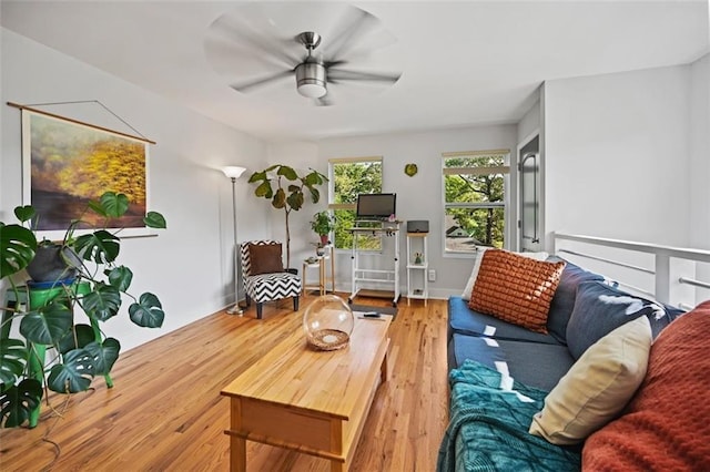 670 Parker Ave, Decatur, GA 30032 - living area featuring a ceiling fan and wood finished floors