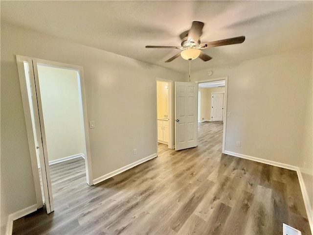 93 Mill Creek Rd, Hiram, GA 30141 - empty room with a ceiling fan, baseboards, and wood finished floors