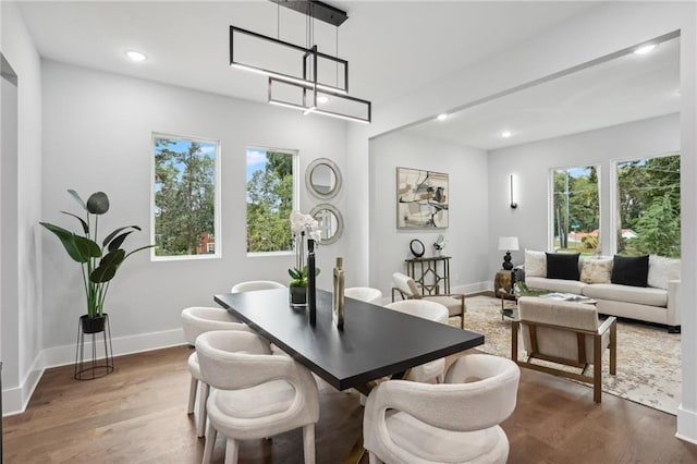 dining room featuring dark hardwood / wood-style floors