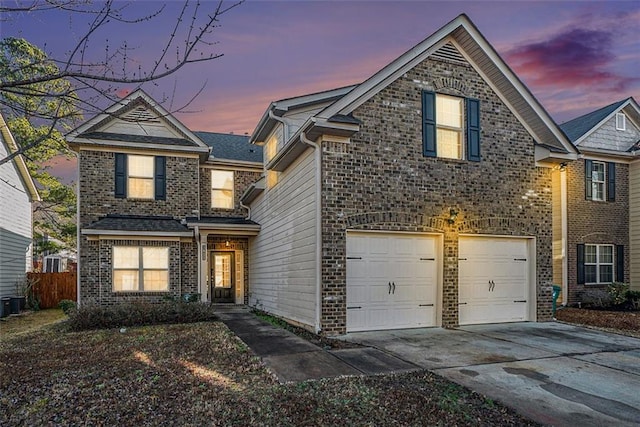 front of property featuring a garage