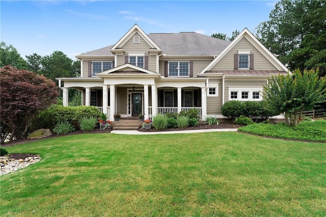 32 Pullman Trl, Acworth, GA 30101 - view of front facade featuring covered porch and a front yard