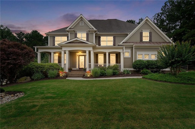 32 Pullman Trl, Acworth, GA 30101 - view of front facade with covered porch and a yard
