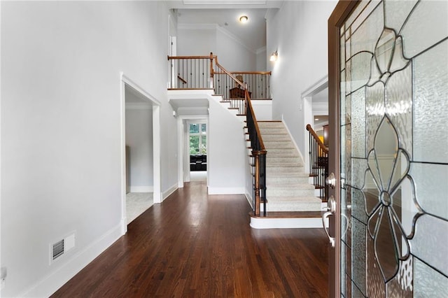 32 Pullman Trl, Acworth, GA 30101 - foyer entrance with stairs, wood finished floors, and a high ceiling