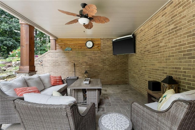 32 Pullman Trl, Acworth, GA 30101 - view of patio with an outdoor living space and ceiling fan