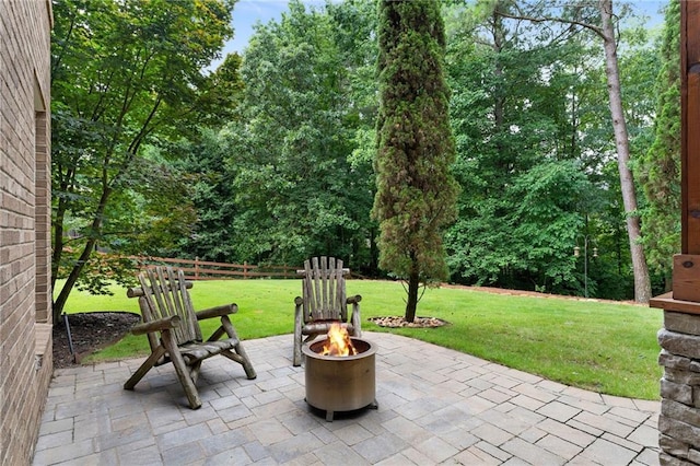 32 Pullman Trl, Acworth, GA 30101 - view of patio / terrace featuring a fire pit