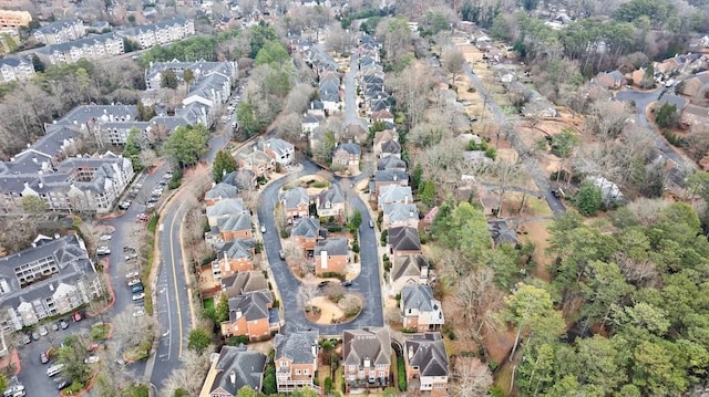 birds eye view of property with a residential view