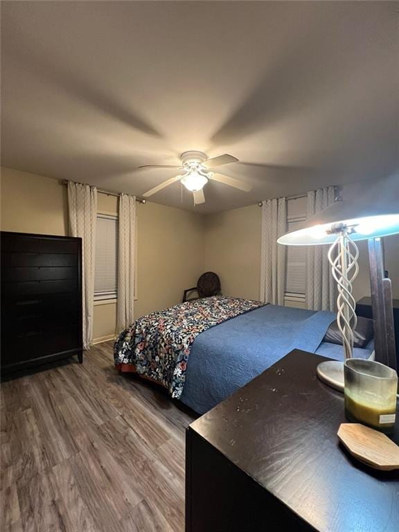 1017 Clifton Dr, Macon, GA 31204 - bedroom with wood finished floors and ceiling fan