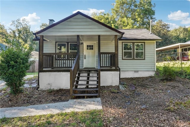 bungalow-style house with covered porch