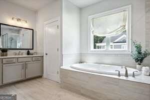 247 Widener Way, Peachtree City, GA 30269 - full bath featuring vanity and  shower combination