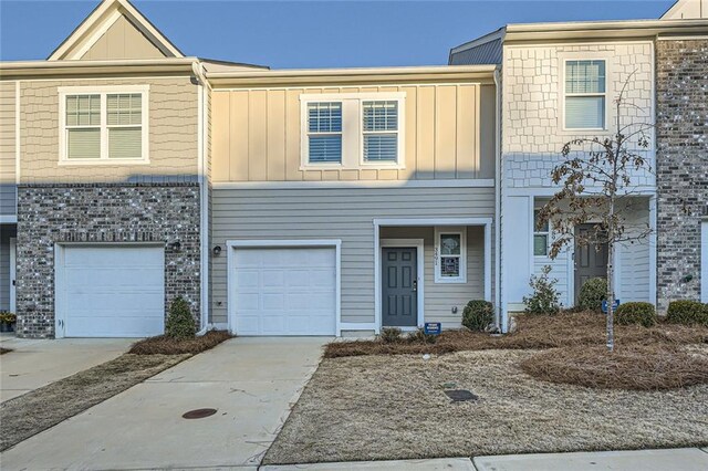 view of property with a garage