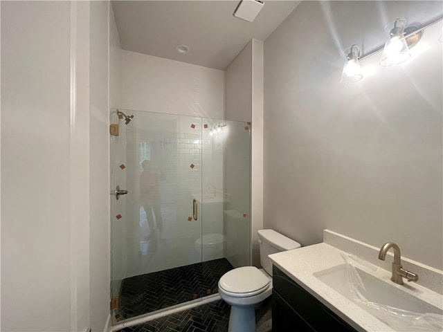 1005 Liberty Springs Dr, Woodstock, GA 30188 - bathroom with a stall shower, vanity, and tile patterned flooring