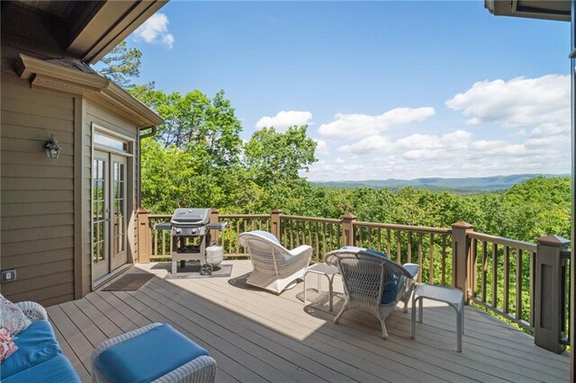 711 Wildcat Dr, Big Canoe, GA 30143 - deck featuring french doors and a grill
