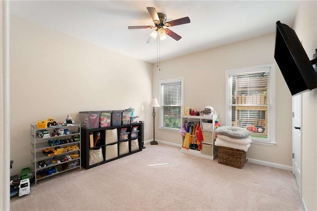 2740 Greymont Ct, Cumming, GA 30041 - playroom featuring ceiling fan and carpet