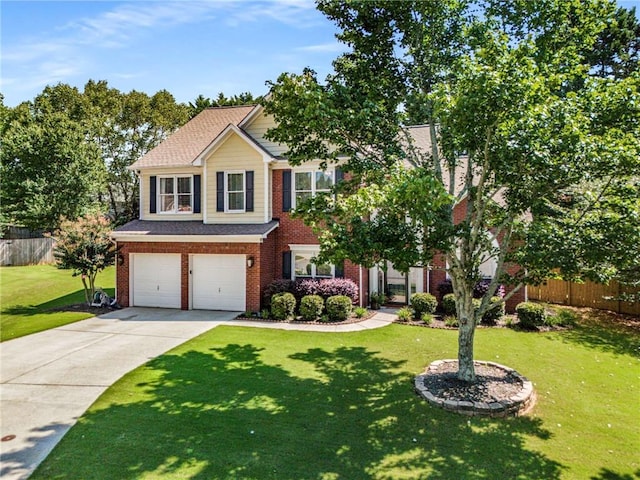 2740 Greymont Ct, Cumming, GA 30041 - view of front of home with a garage, brick siding, and concrete driveway