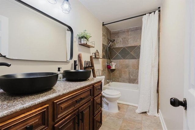 511 Laird Rd, Hiram, GA 30141 - bathroom featuring shower / tub combo with curtain, vanity, and toilet
