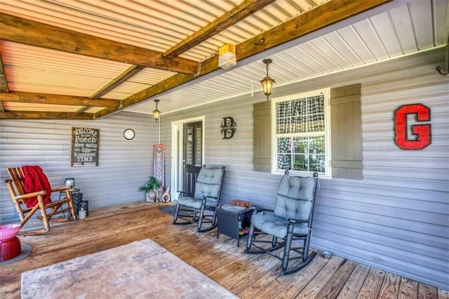 wooden deck with a porch