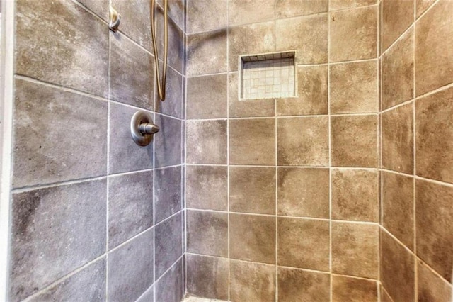 details with a tile shower