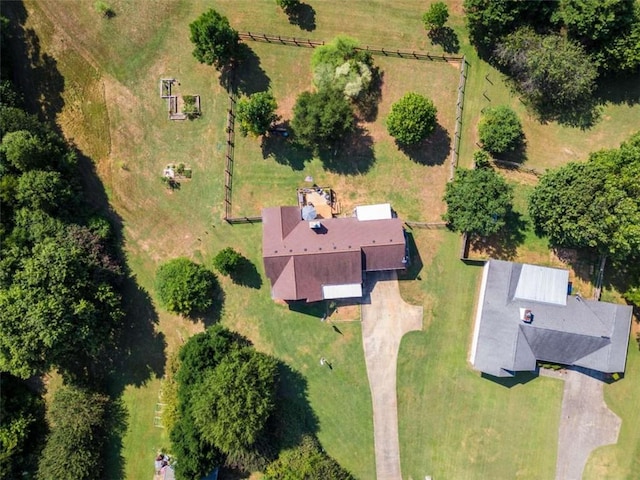 aerial view featuring a rural view