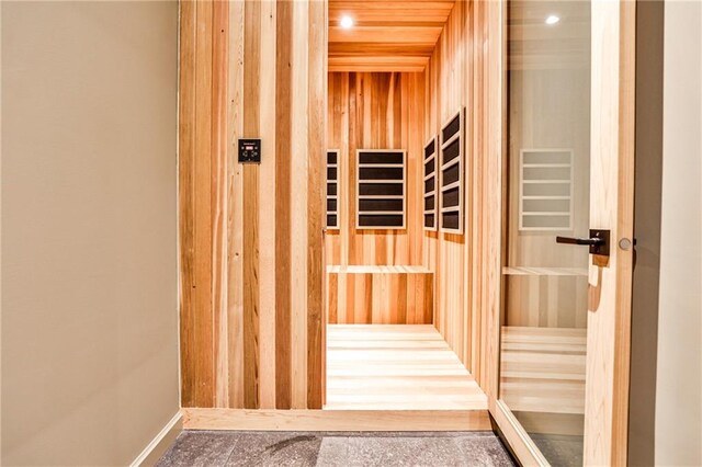 wine room with tile patterned flooring