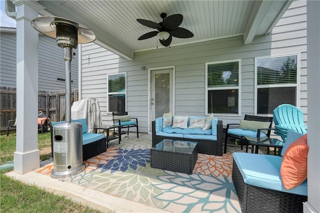5322 Burrus Ln SW, Mableton, GA 30126 - view of patio featuring an outdoor hangout area and a ceiling fan
