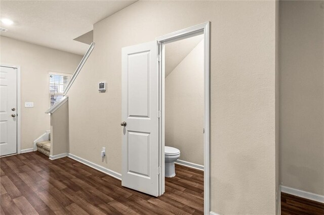 10786 Wheeler Trce, Hampton, GA 30228 - foyer with wood finished floors, baseboards, and stairs