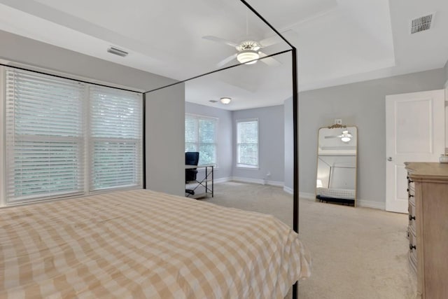 11280 Brookhollow Trl, Alpharetta, GA 30022 - bedroom with light carpet, baseboards, and a ceiling fan
