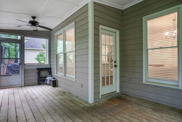 11280 Brookhollow Trl, Alpharetta, GA 30022 - unfurnished sunroom with ceiling fan