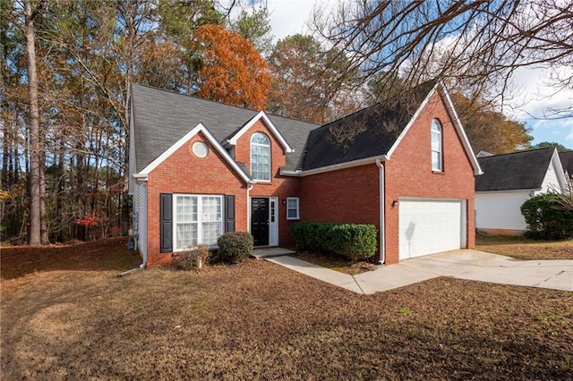 view of property featuring a garage