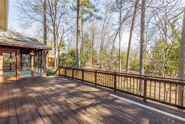 deck featuring a sunroom