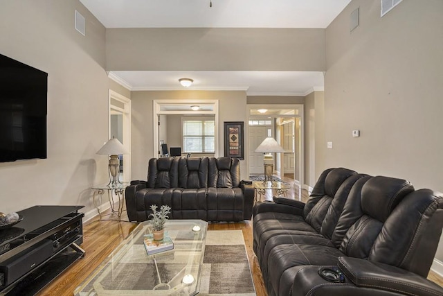 212 Westwind Dr, Newnan, GA 30263 - living room with light wood-type flooring and crown molding