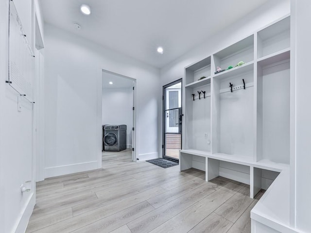 106 Belmont Dr, Canton, GA 30115 - mudroom featuring light wood-style floors and recessed lighting
