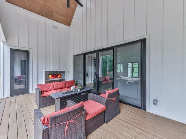 106 Belmont Dr, Canton, GA 30115 - wooden deck featuring an outdoor hangout area