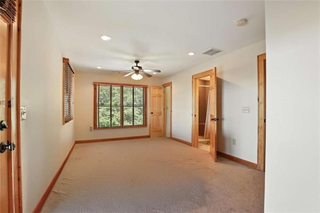 929 Hickory Nut Mountain Rd, Tallulah Falls, GA 30573 - spare room with ceiling fan, recessed lighting, light colored carpet, and a smoke detector