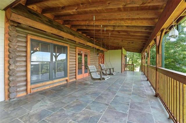 929 Hickory Nut Mountain Rd, Tallulah Falls, GA 30573 - view of patio with french doors
