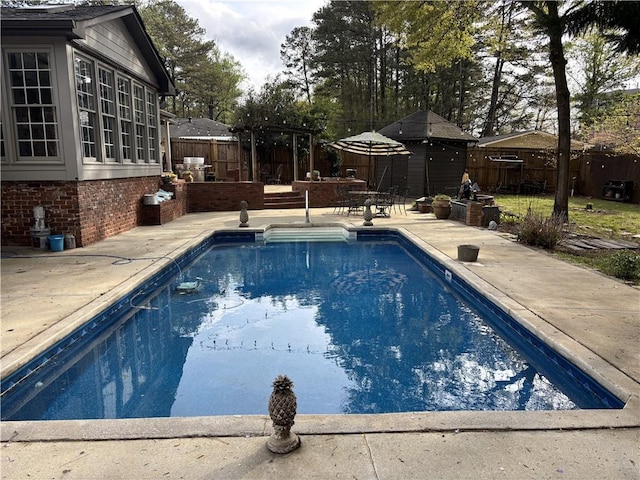 view of pool featuring a patio and a fenced backyard