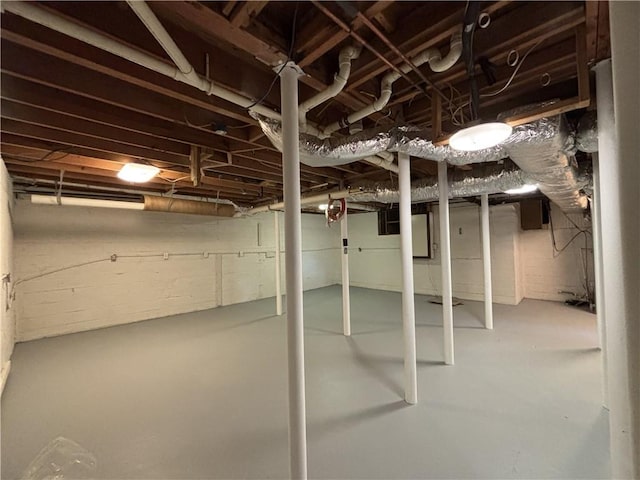 view of unfinished below grade area