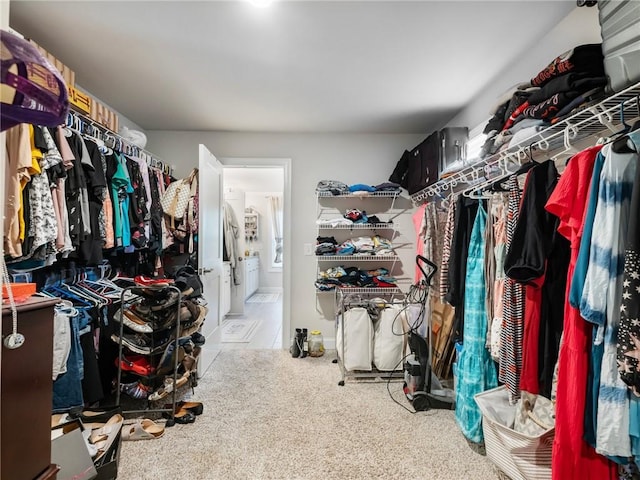 spacious closet featuring carpet floors