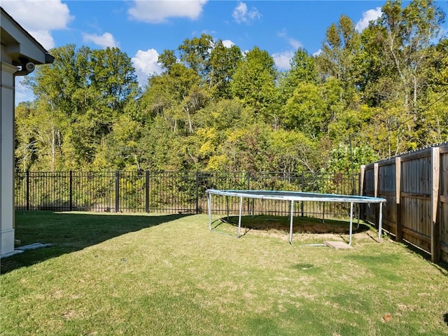 view of yard featuring a trampoline