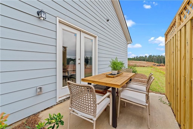 view of patio featuring french doors